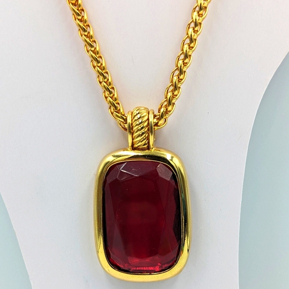 Joan Rivers Necklace Gold Tone 6 Color Changeable Plastic Stones Adjustable 32" - Picture 3 of 14